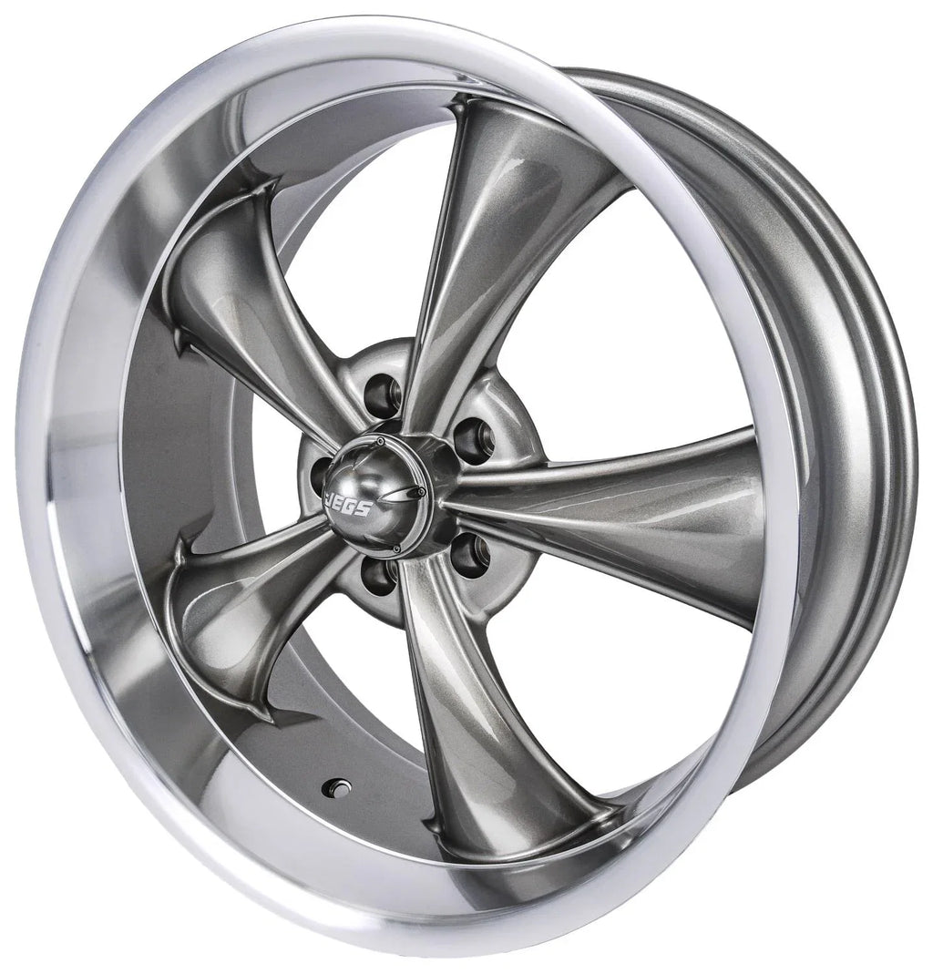 JEGS 681339 Resto-Rod Wheel Size: 20 x 8.5 Bolt Pattern: 5 x 4.75 Back Spacing: