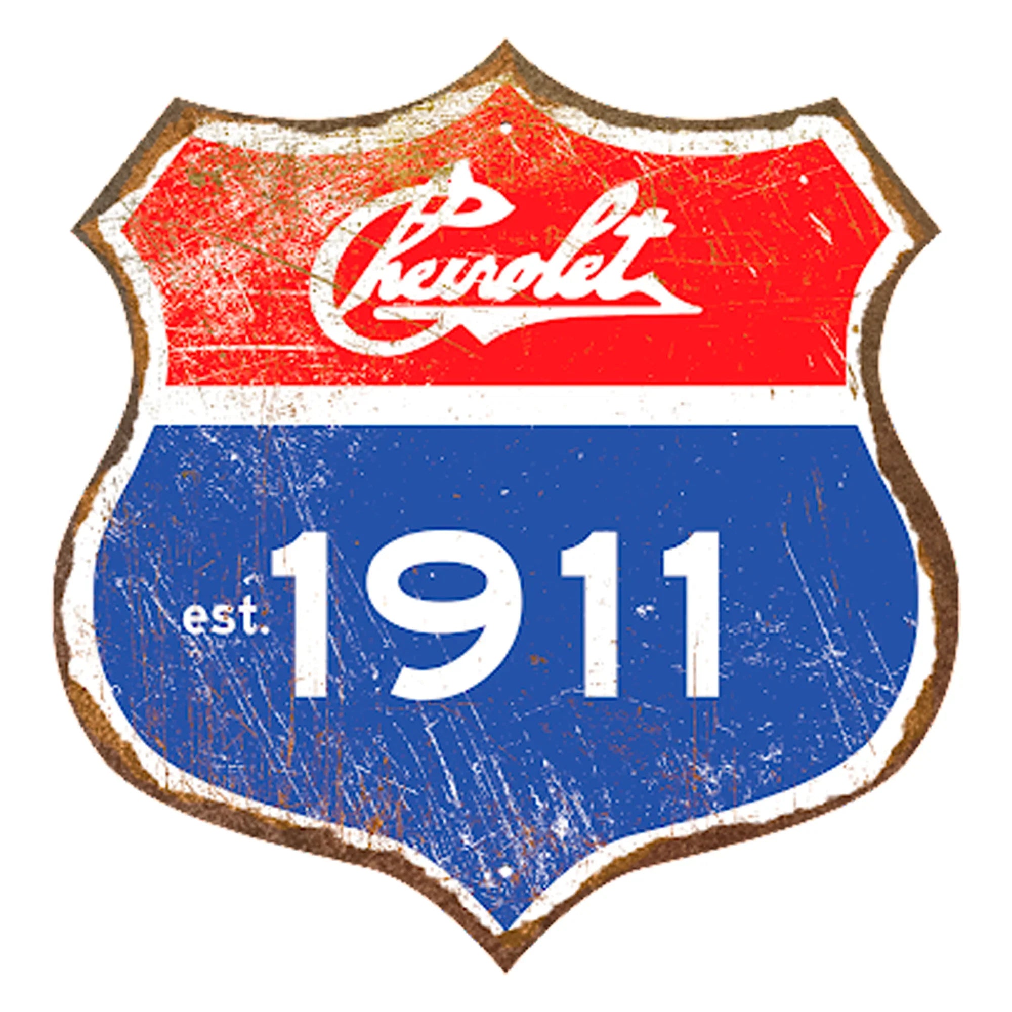 Chevrolet Interstate Sign Thick Aluminum Sign