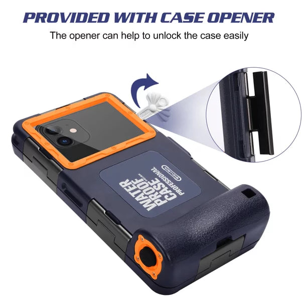 UrbanX Professional [15m/50ft] Swimming Diving Surfing Snorkeling Photo Video Waterproof Protective Case Underwater Housing BLU J2 And all Phones Up to 6.9 Inch LCD with Lanyard