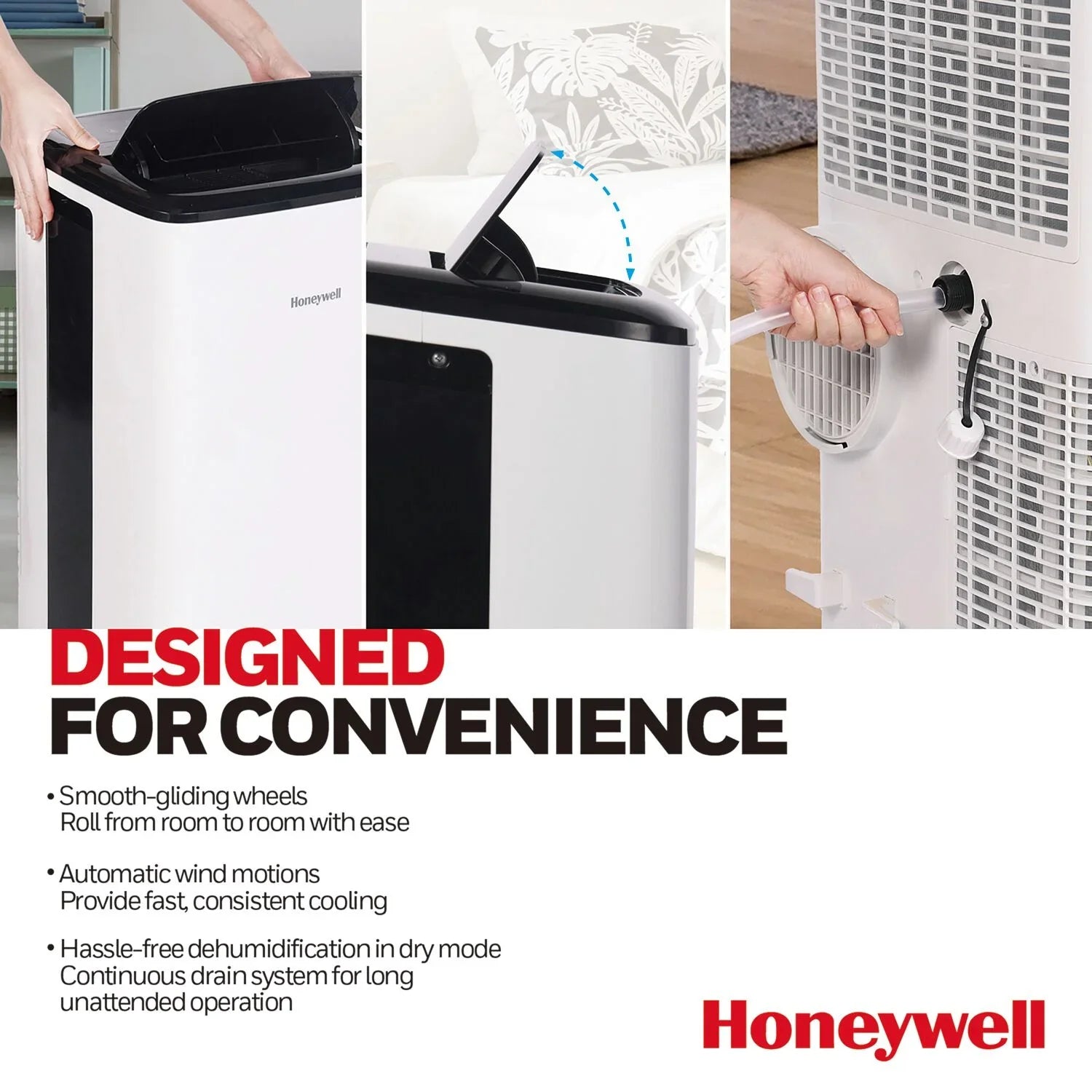 Honeywell 10,000 BTU Smart WiFi Portable Air Conditioner & Dehumidifier with Voice Control, HF0CESVWK6
