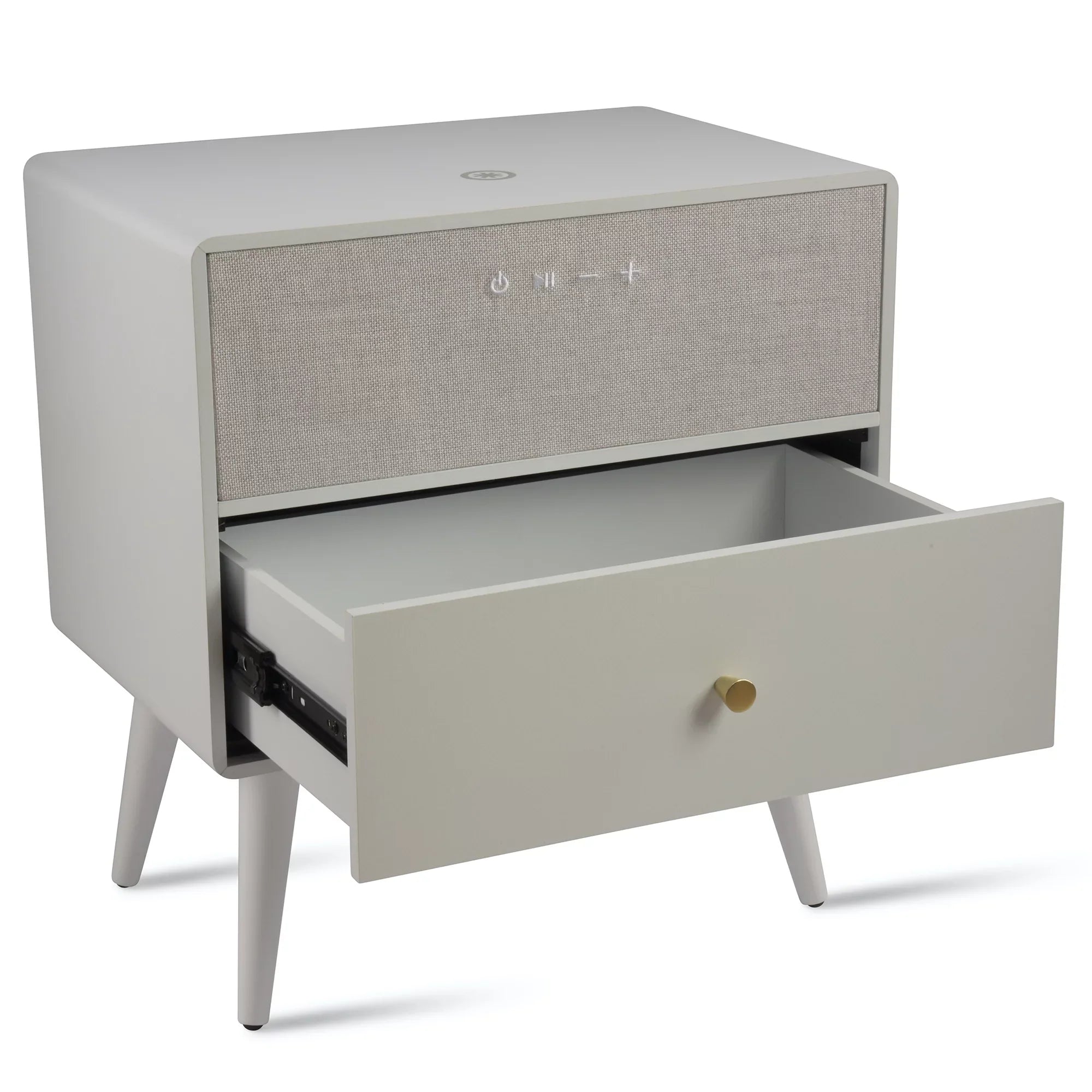 Koble Ralph Height-Adjustable Smart Side Table With Wireless Charging And Bluetooth® Audio, 23"H x 19"W x 10-7/8"D, White