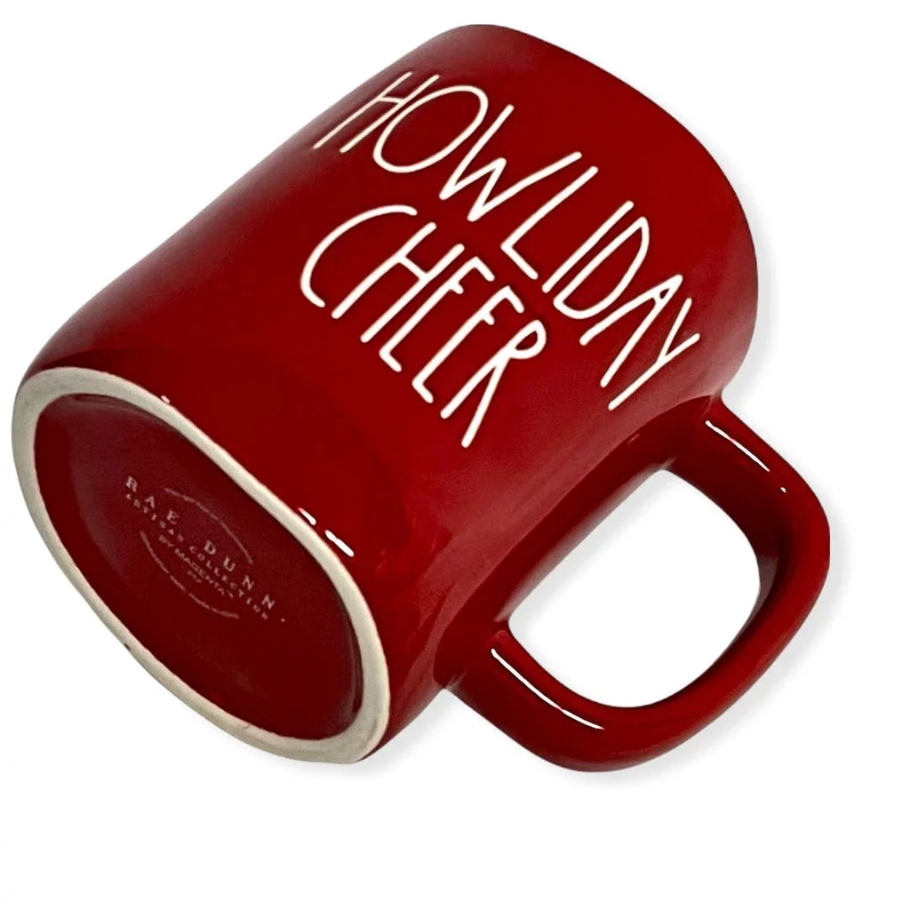 Rae Dunn Red HOWLIDAY CHEER Mug Christmas with White LL Letter Tea Mug