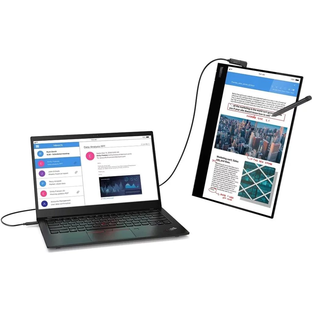 Lenovo ThinkVision M14t 14" LCD Touchscreen Monitor - 16:9 - 6 ms Extreme Mode