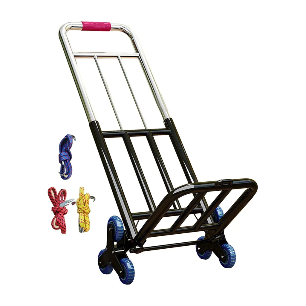 Foldable Hand Trolley Adjustable Handle Portable Adjustable Luggage Handcart 28mm Diameter