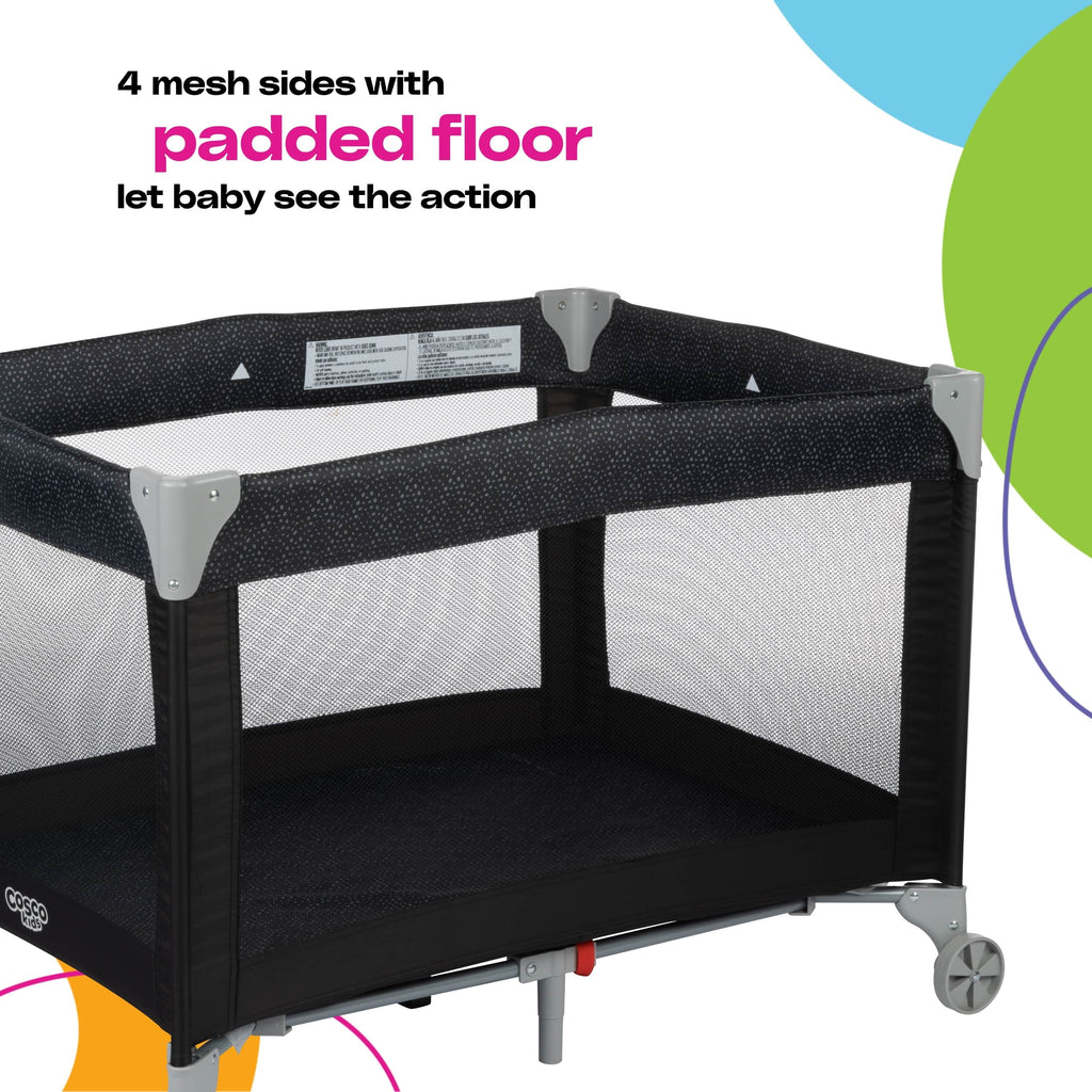 Cosco Kids Funsport Portable Compact Baby Play Yard with Carry Bag, Noir Dot