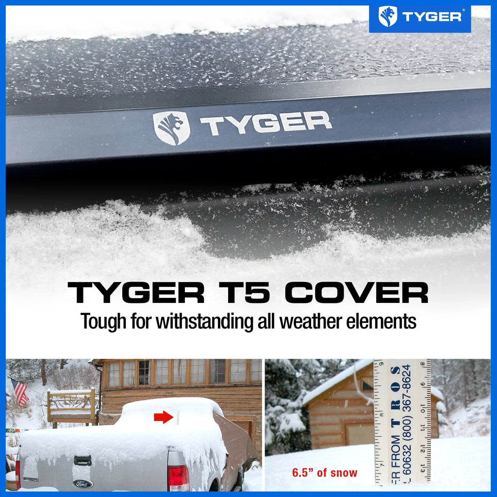 Tyger Auto T5 Alloy Hardtop Truck Bed Tonneau Wrap with 2014-2018 Chevy Silverado / GMC Sierra 1500; 2015-2019 2500 HD 3500 HD; 2019 LD/Limited | 6'6" Bed | TG-BC5C3007 | Aluminum