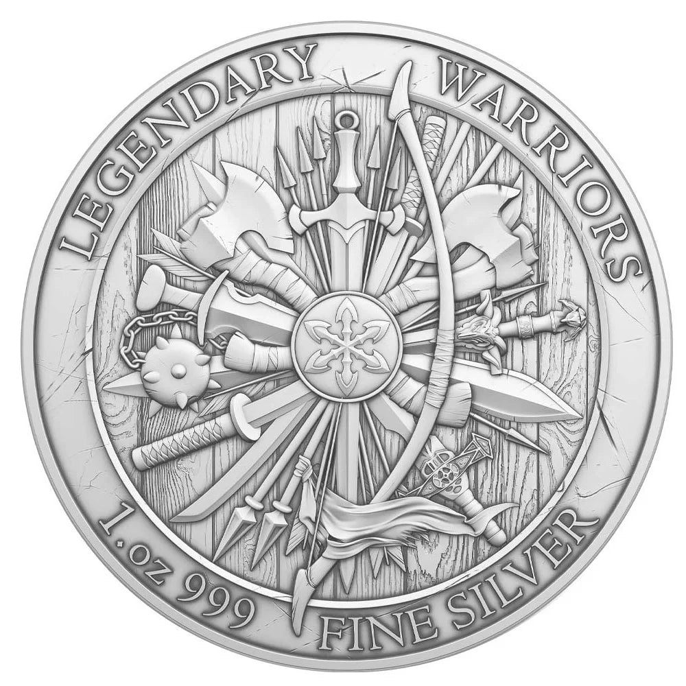 Lot of 10 - 1 Troy oz Achilles Design .999 Fine Silver Round