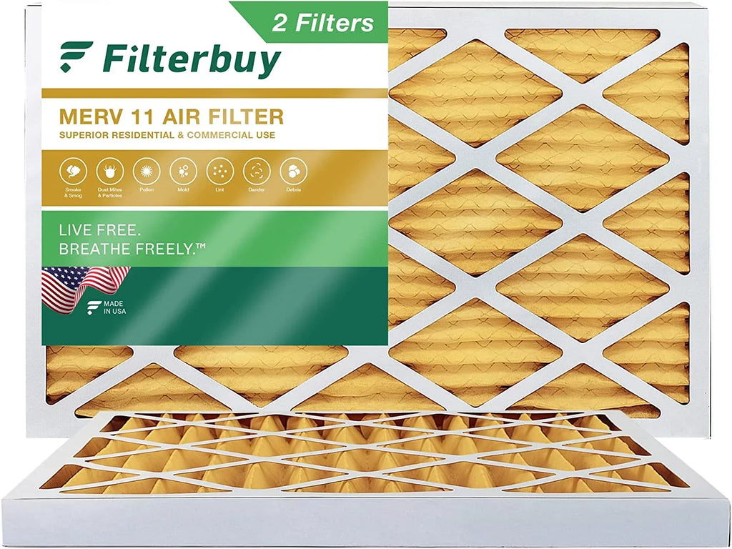 Filterbuy 20x32x2 MERV 11 Pleated HVAC AC Furnace Air Filters (2-Pack)