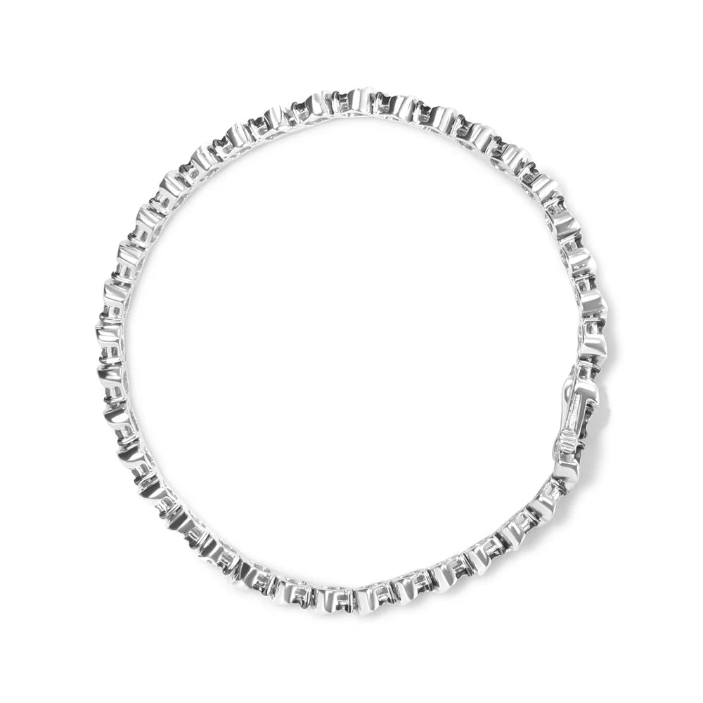Haus of Brilliance .925 Sterling Silver 1/4 Cttw Womens Treated Black Round cut Box Clasp Diamond Tennis 7" Inches Bracelet (Black Color, I3 Grade