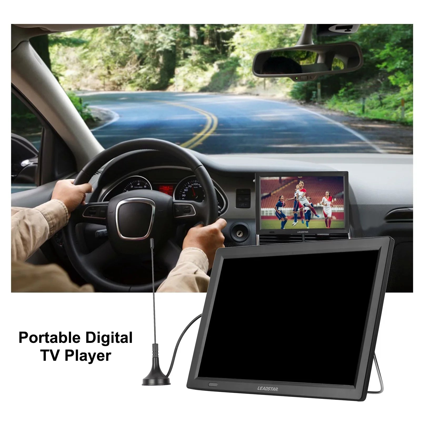 LEADSTAR D14 14-inch ATSC Digital TV Player Portable TV Car Television Player Card U Disk Playback with Remote Control