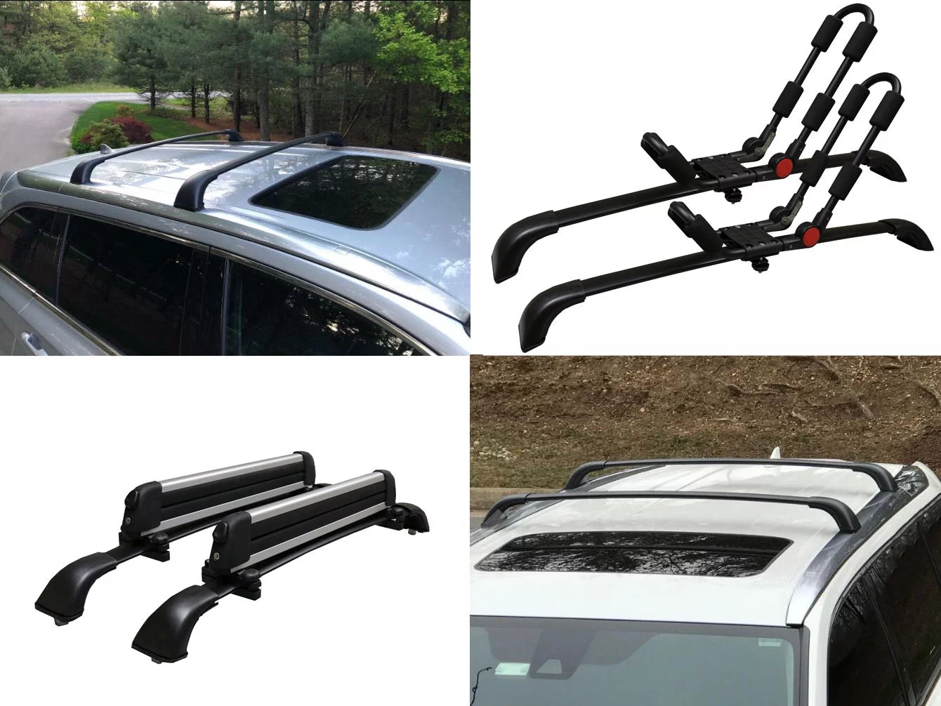 BRIGHTLINES Roof Rack Crossbars Replacement For Toyota Highlander XLE Limited SE Limited Platinum 2014-2019, a Set of 2pcs, Black Aluminum Top Cargo Rack