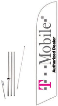 Cobb Promo T-Mobile Authorized Dealer White Feather Flag with Complete 15ft Pole kit and Ground Spike