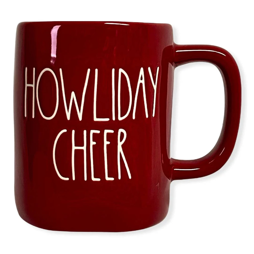 Rae Dunn Red HOWLIDAY CHEER Mug Christmas with White LL Letter Tea Mug