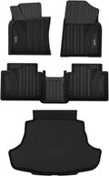 3W Floor Mats & Cargo Liner Toyota Camry 2018-2024 ONLY FWD TPE All Custom Fit Floor Liner and Trunk Mat Camry FWD (Not Hybrid or AWD)