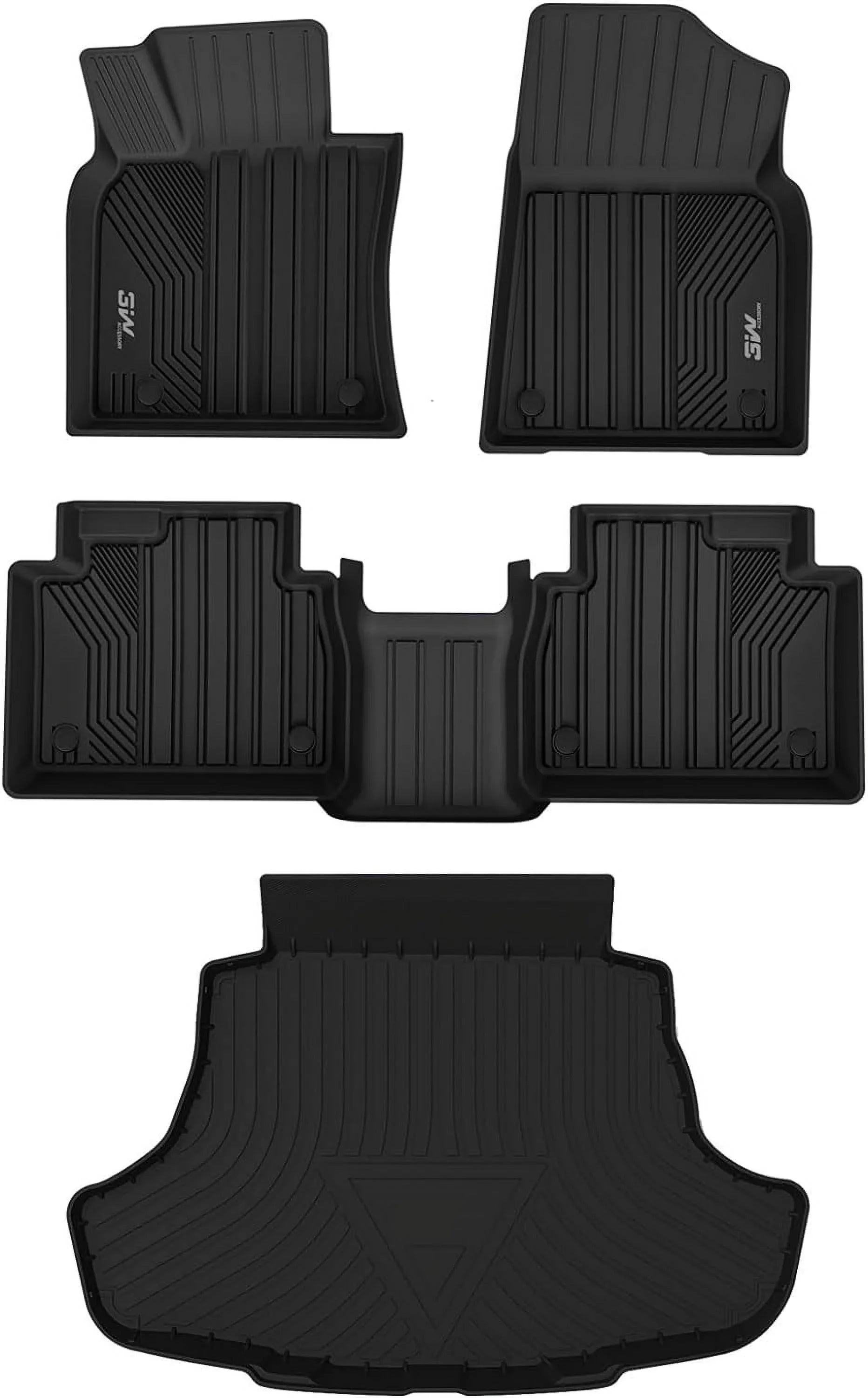 3W Floor Mats & Cargo Liner Toyota Camry 2018-2024 ONLY FWD TPE All Custom Fit Floor Liner and Trunk Mat Camry FWD (Not Hybrid or AWD)