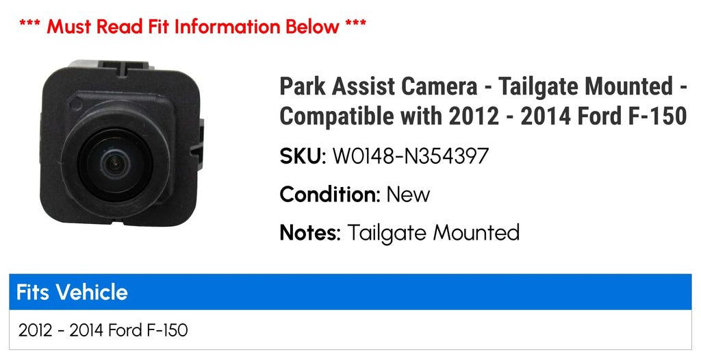Park Assist Camera - Tailgate Mounted - with 2012 - 2014 Ford F-150 2013