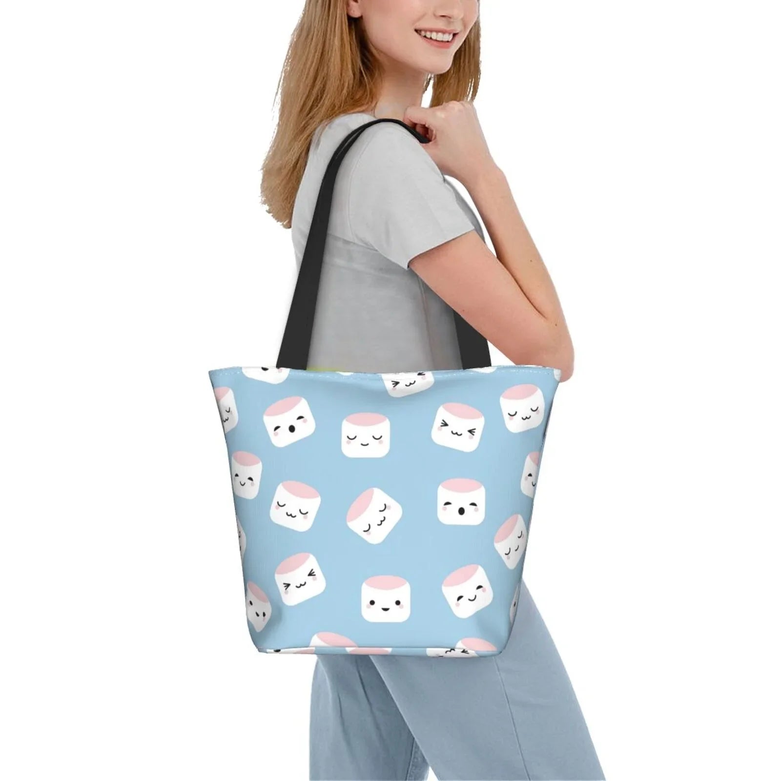 Lukts Cartoon Sushi Tote Bag,Shoulder Bag Women'S Hobos Handbags Large Capacity Shopping Bag