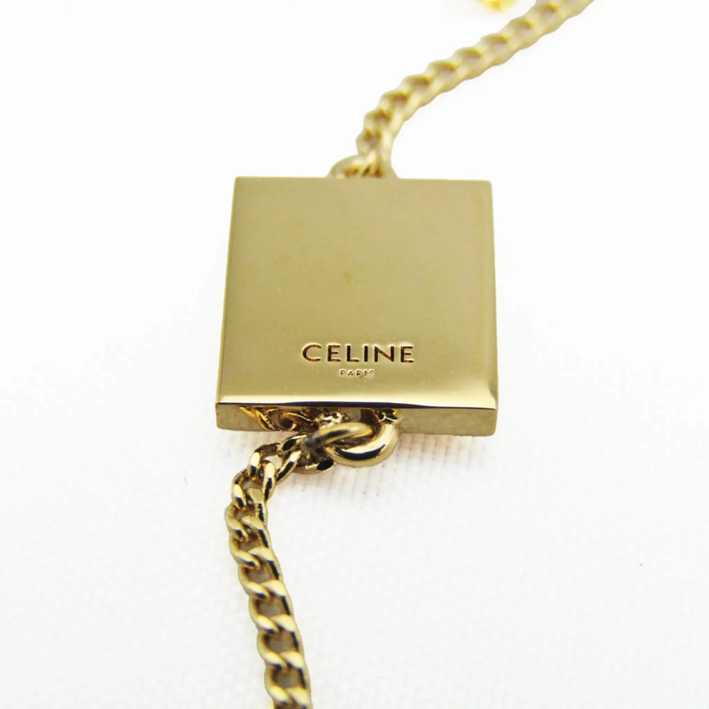 Pre-Owned Celine Alphabet P 46B0 6BRA Metal No Stone Charm Bracelet Gold (Good)