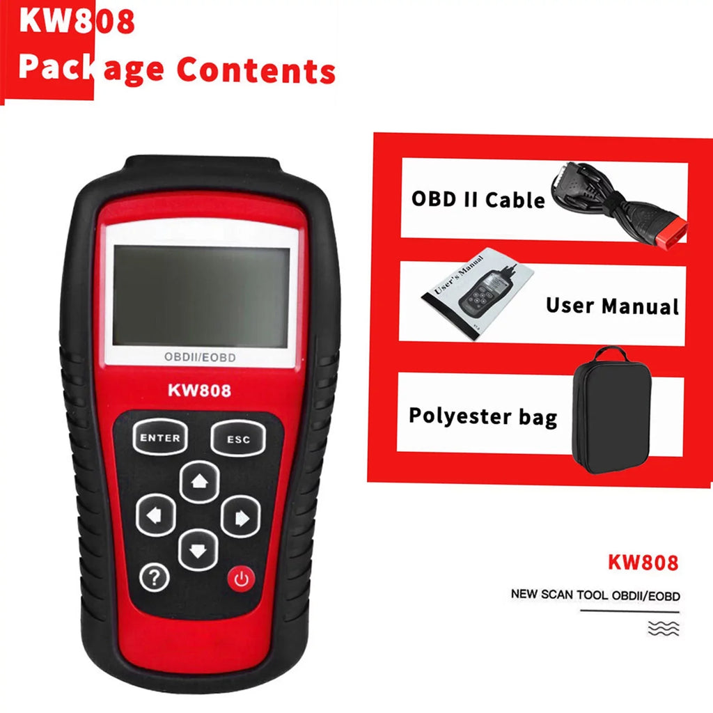 Mixfeer OBDII / EOBD Cars Code Reader and Auto Scanner Detection Decoder KW808