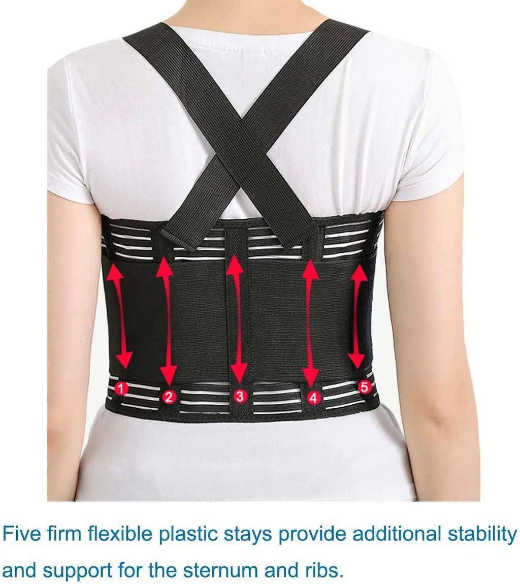 Solmyr Rib and Chest Support Brace, Broken Rib Brace, Breathable Rib Belt Sore or Bruised Ribs Support, Sternum Injuries, Dislocated Ribs Protection, Pulled Muscle Pain (L/XL)