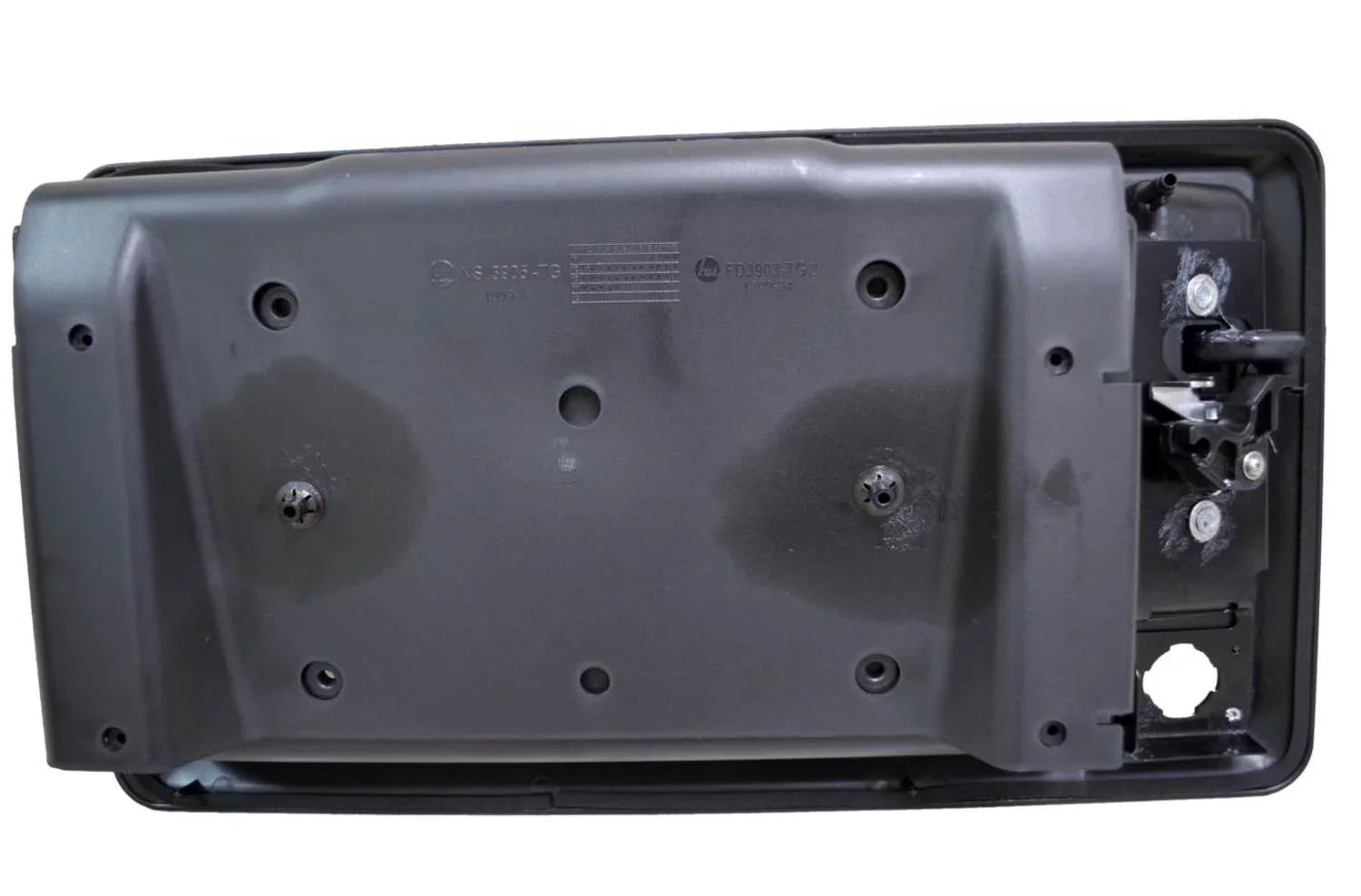 PT Auto Warehouse FO-3903A-TG2 - Tailgate License Plate Bracket Holder Outside Cargo Door Handle, Textured Black - with Camera Hole Fits select: 2008-2018 FORD ECONOLINE