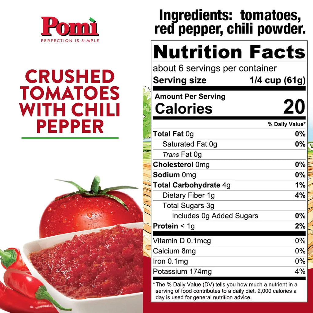 Pomì Crushed Tomatoes with Chili Pepper - 13.8oz (Pack of 12)