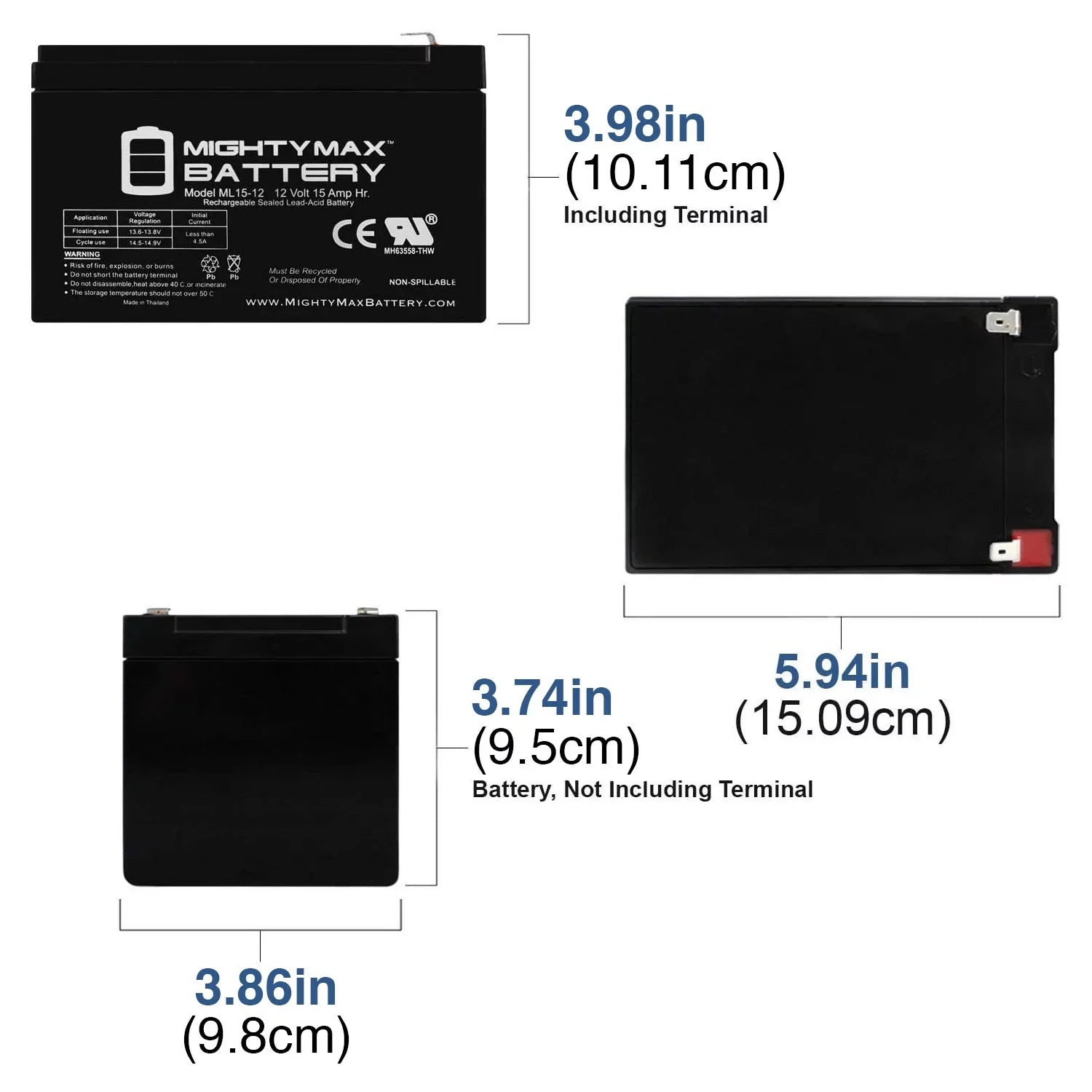 12V 15AH F2 Replacement Battery EVO 500W Electric Scooter