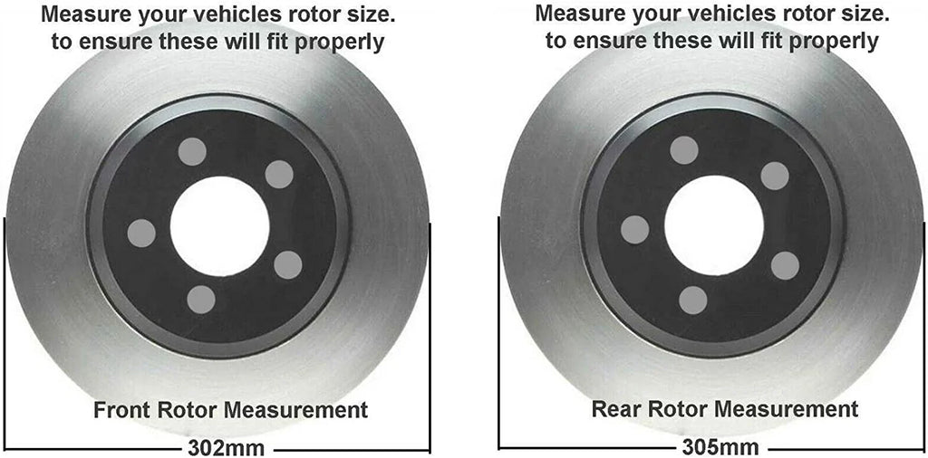 Detroit Axle - Brake Kit Chrysler Town & Country Dodge Grand Caravan Journey Ram C/V Routan Drilled & Slotted Brake Rotors Ceramic Brakes Pads Replacement [11.98" Front & 12" Rear Rotors]