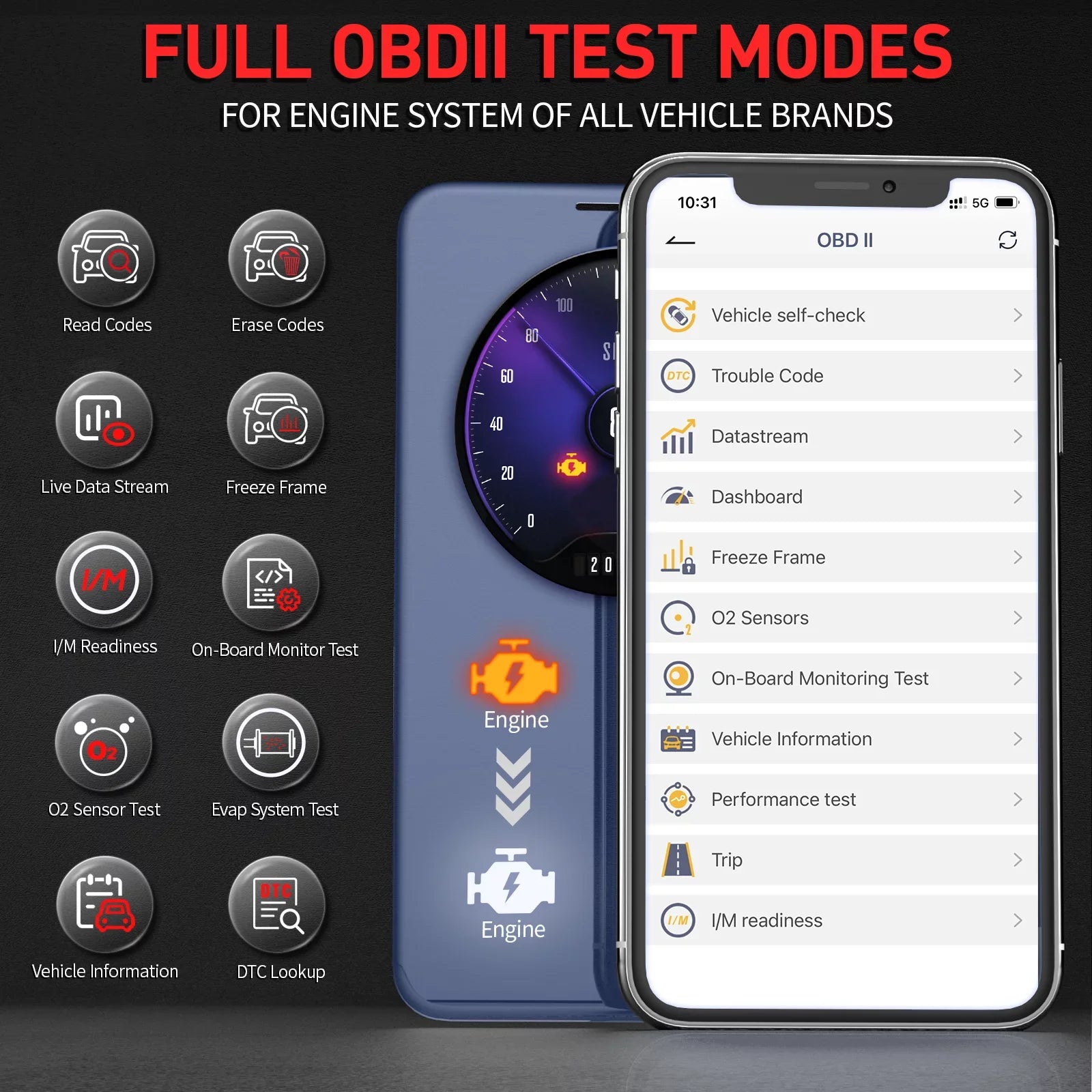 Ancel BD500 Wireless Car Scanner Fits VW Audi Skoda Seat VAG Vehicles Bluetooth OBD2 Scanner Code Reader Check All Systems Oil Reset EPB Reset Throttle Learning Automotive Diagnostic Scan Tool