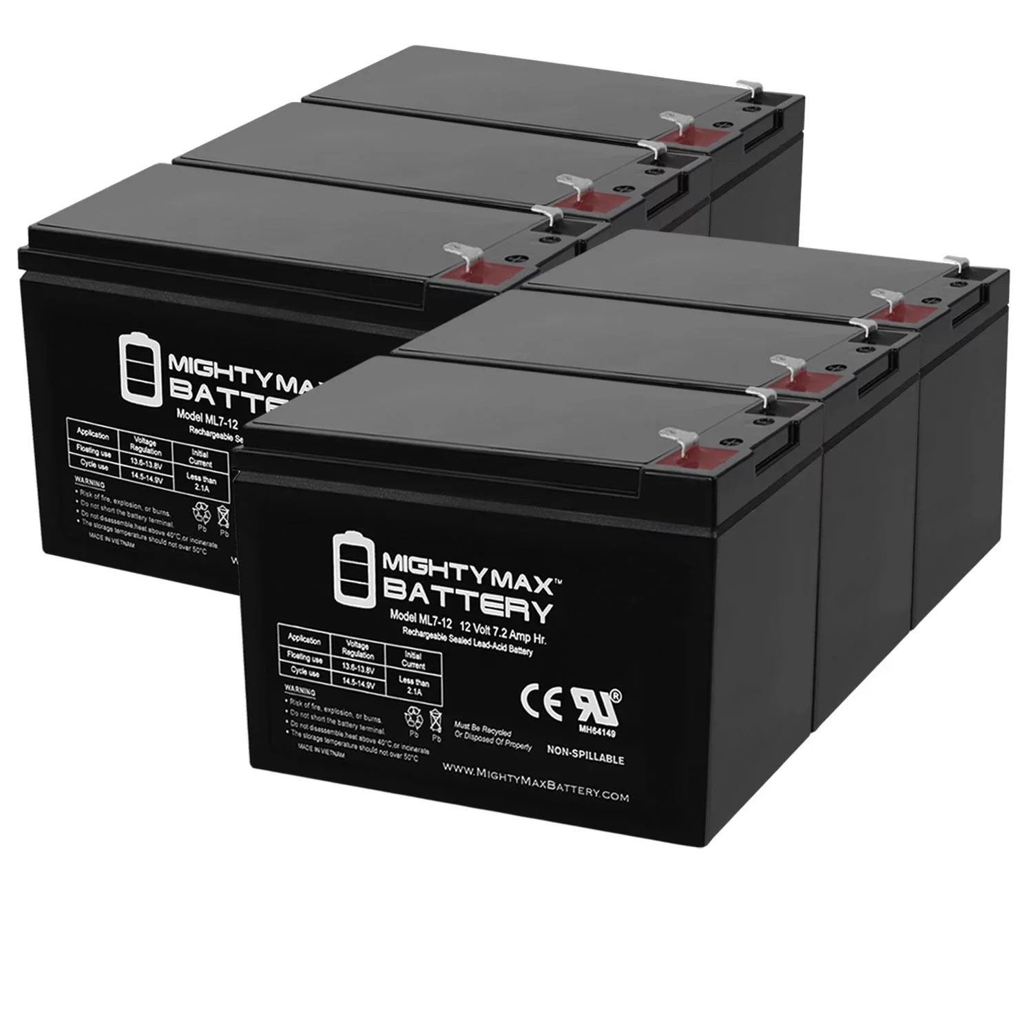 12V 7Ah Battery Replaces Sea-Doo Aqua Ranger Model SD95001 - 6 Pack