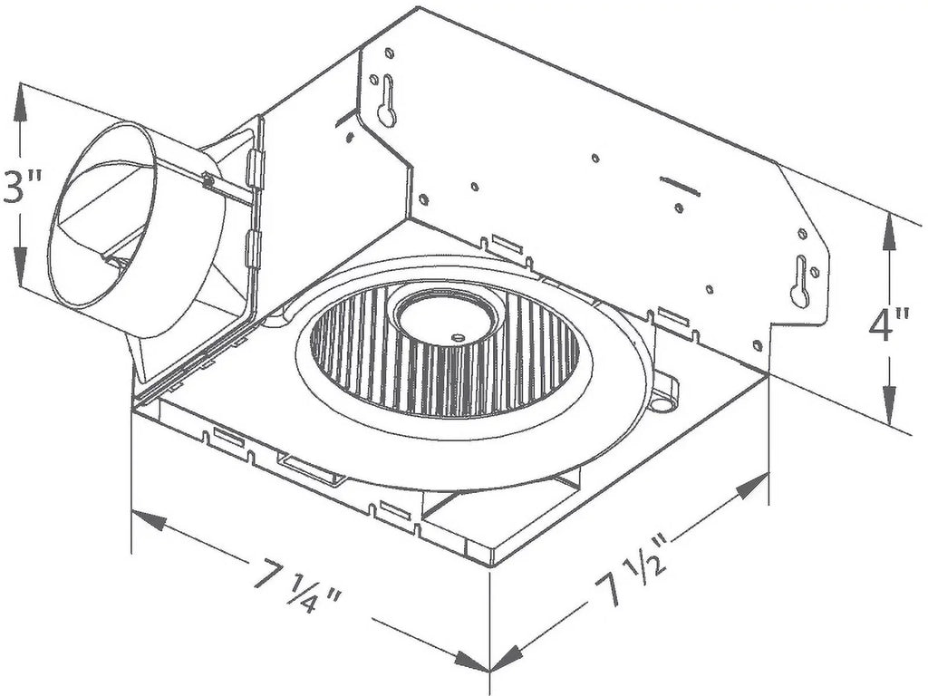 Delta Breez SLM70 7.5 Inch Slim Ventilation Bathroom Fan 70 CFM 2.0 Sones
