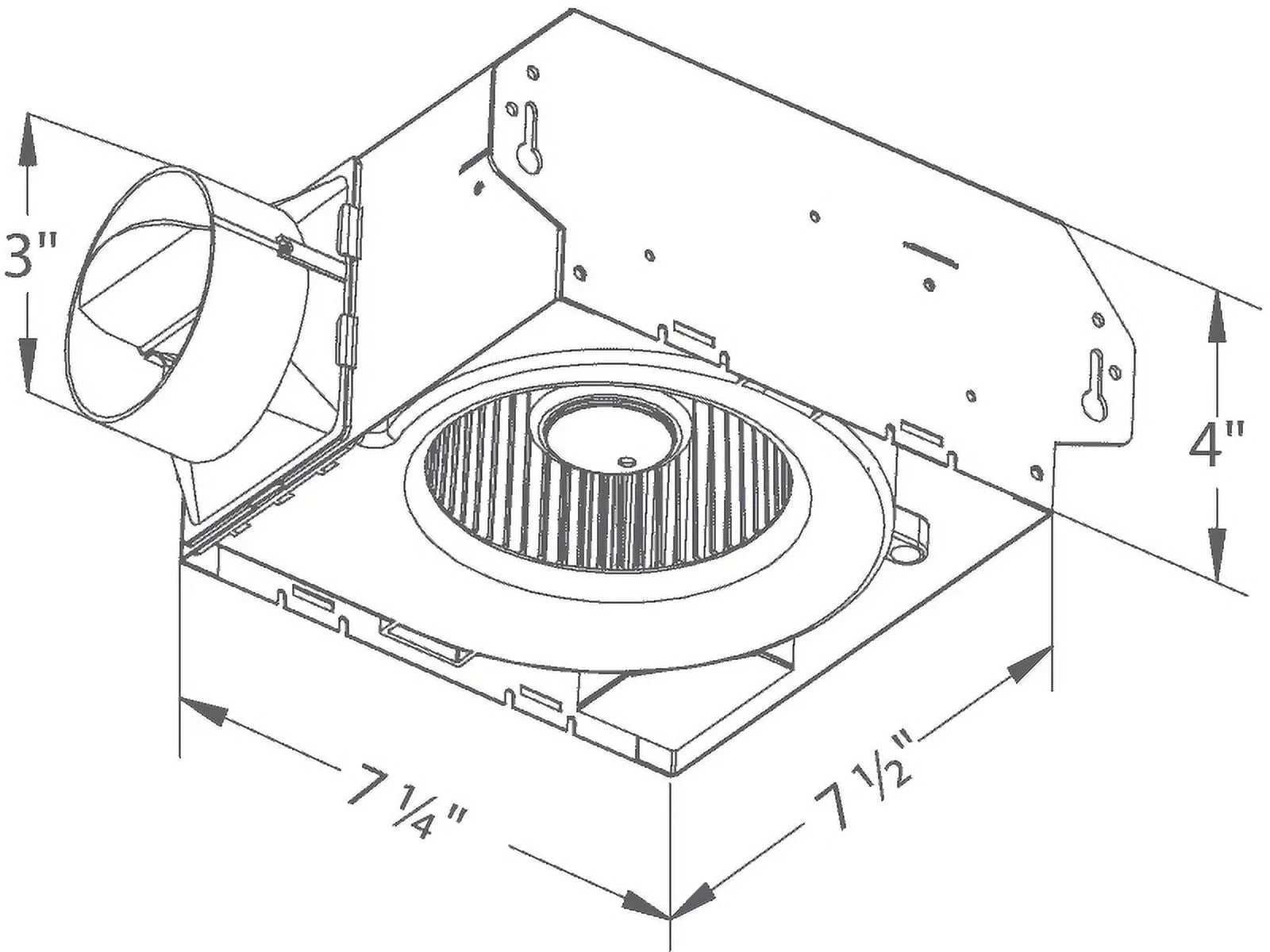 Delta Breez SLM70 7.5 Inch Slim Ventilation Bathroom Fan 70 CFM 2.0 Sones