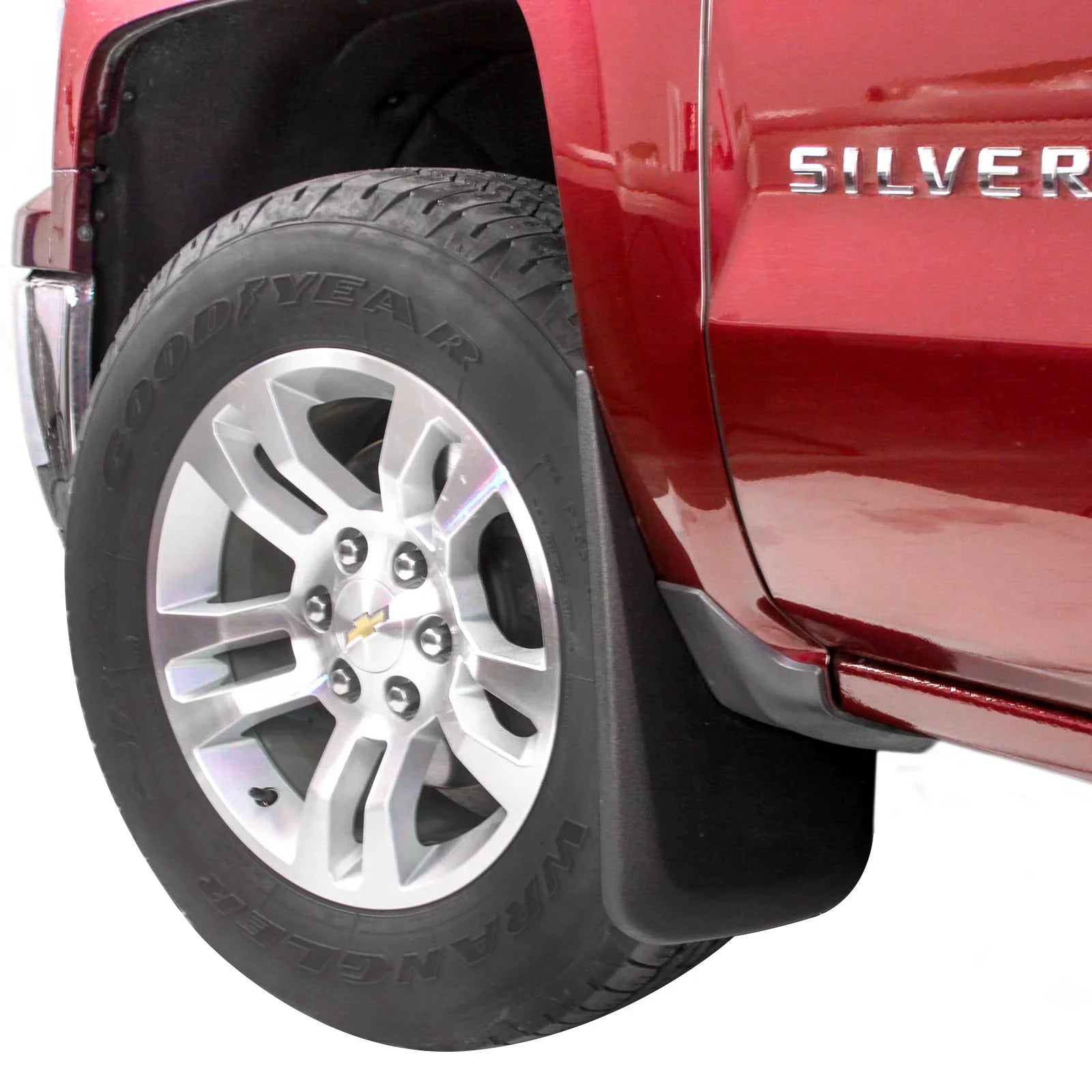Red Hound Auto 2014-2018 Chevy Silverado 1500 & 2015-2018 Silverado 2500 3500 Molded Splash Mud Flaps Custom Fit Front Only 2 Piece Set Pair Set (Not GMC Sierra, Chevy Only) 22894857