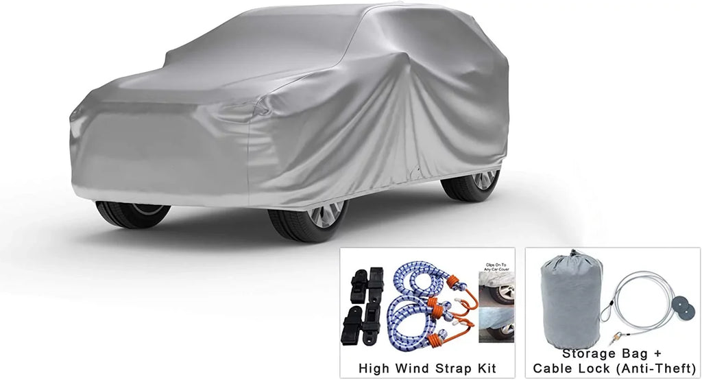 proof SUV Protection With 2016 Volvo XC60 - Outdoor & Indoor - Protect From Rain Water, Snow, Sun - Long-lasting - Fleece Lining - Includes Anti-Theft Cable Lock, Storage Bag & Wind Straps
