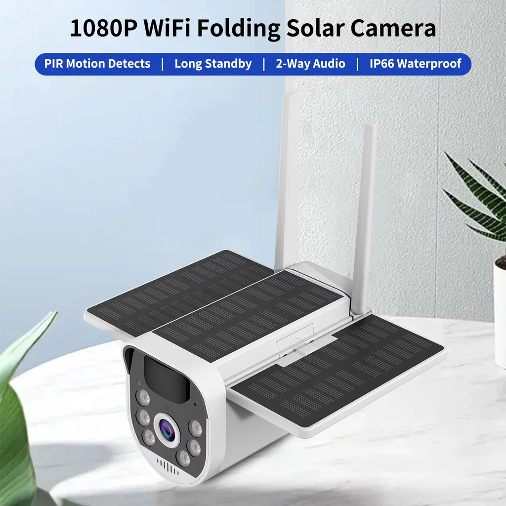 Pristin 4G WiFi Camera, 1080P Folding Solar Camera with PIR Motion Detection, Long Standby IP66 Waterproof