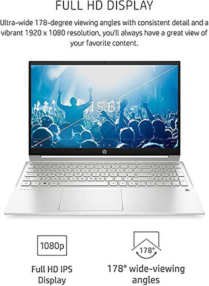 2022 HP Pavilion Laptop - 15.6" FHD (1920 x 1080) IPS - 11th Intel i7-1165G7 - Iris Xe Graphics - 32GB DDR4 - 1TB NVMe SSD - HDMI - USB-C - WiFi 6 - Bluetooth 5 - Windows 11 Pro w/ 32GB USB