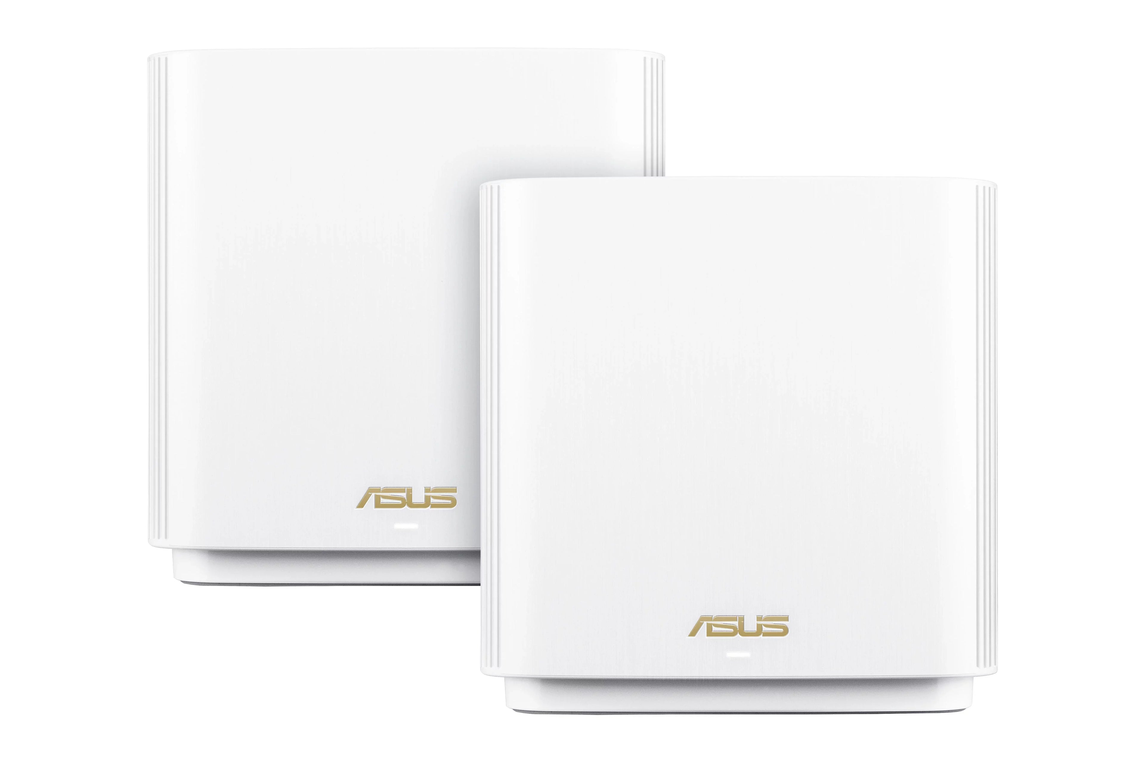 ASUS ZenWiFi AX Whole-Home Tri-band Mesh WiFi 6 System (XT8-WHITE)-2 pack, Protection up to 5,500 sq.ft/6+rooms, 6.6Gbps, 3 SSIDs, life-time free network security and parental controls, 2.5G port