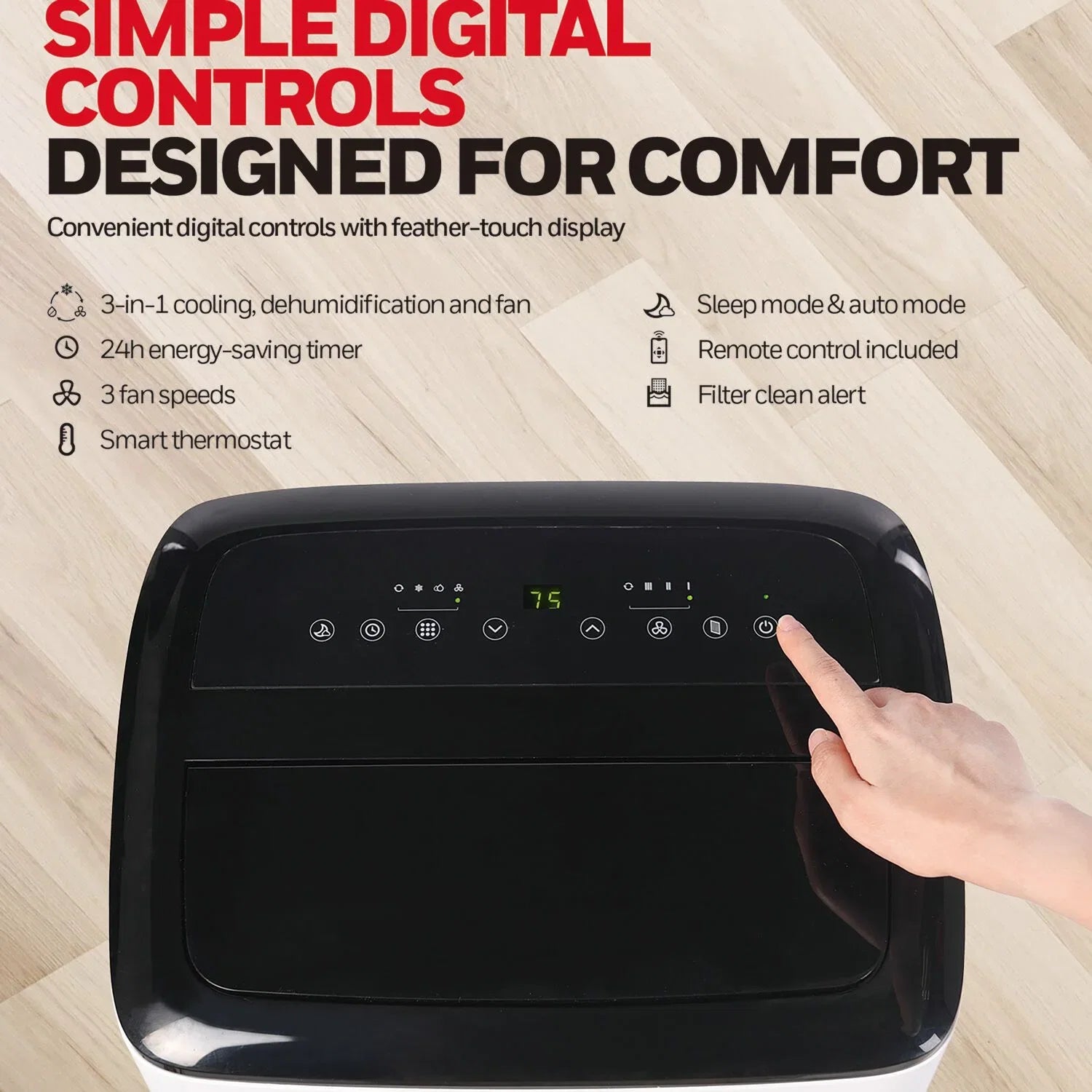 Honeywell 10,000 BTU Smart WiFi Portable Air Conditioner & Dehumidifier with Voice Control, HF0CESVWK6