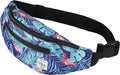 Vibe Festival Gear Fanny Pack Men Women - Many Prints - Black Holographic Silver Gold Cute Waist Bag Festival Rave Hiking Running Cycling