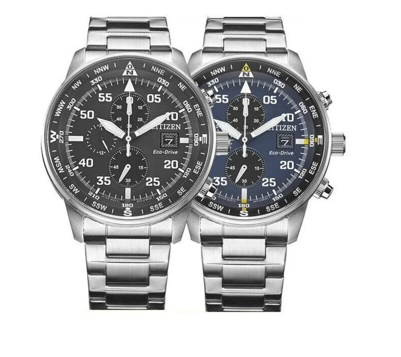 NEW Men's Classic Business Aviator Chronograph Black Dial Eco-Drive Watch