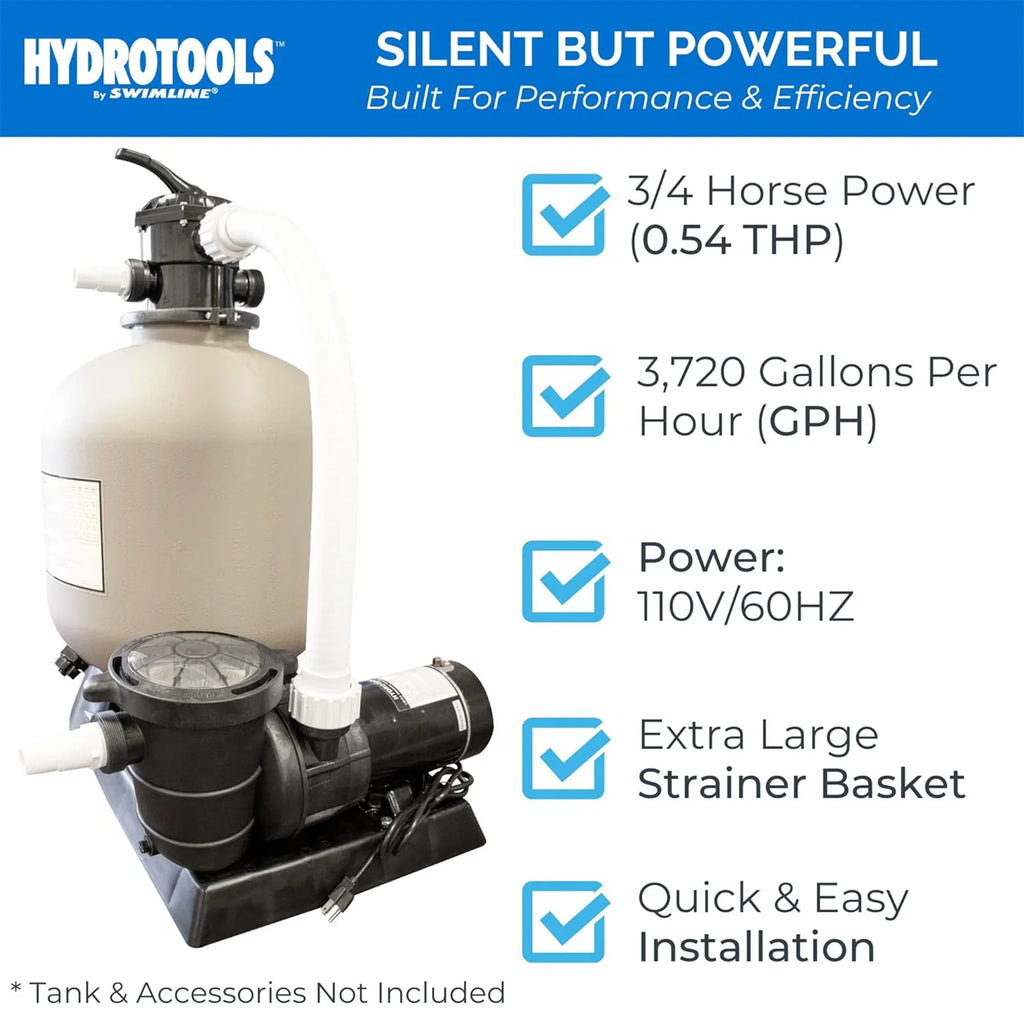 Swimline HydroTools Hydro Flo 0.75 HP Vertical Discharge Swimming Pool Pump