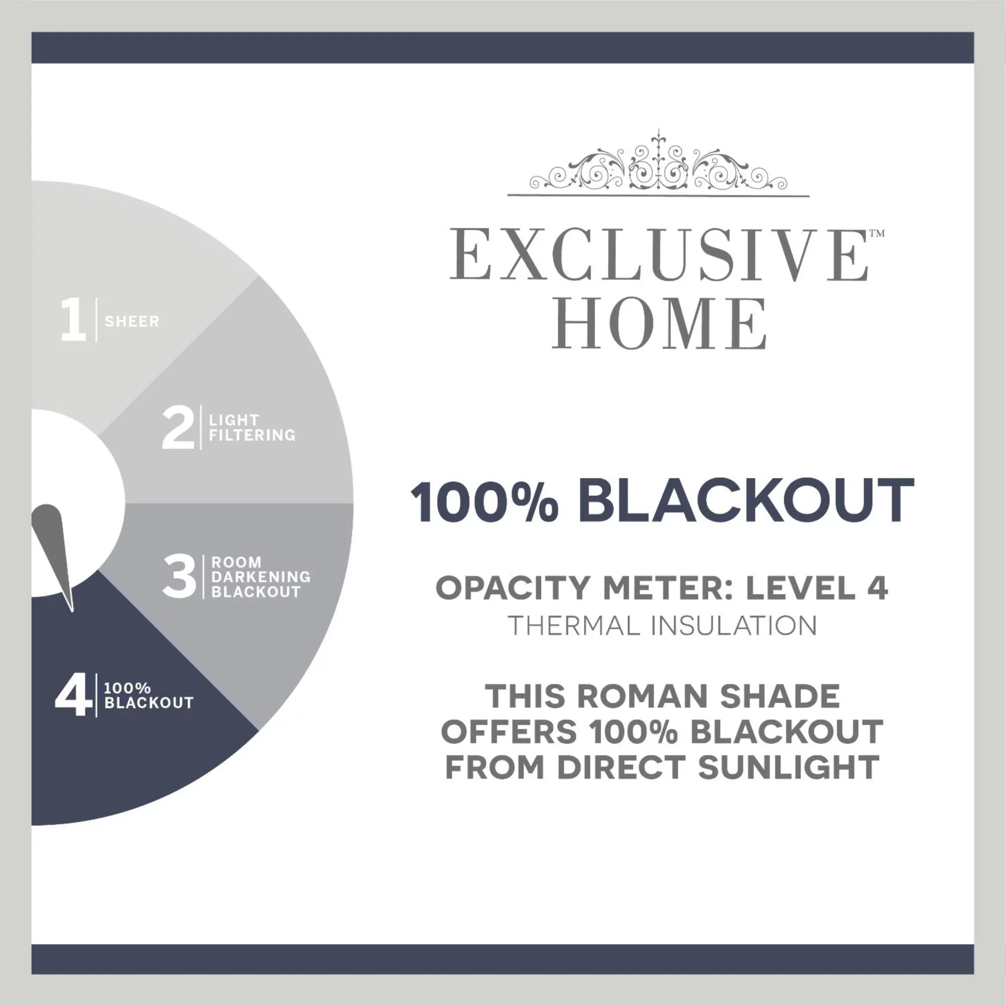 Exclusive Home Esme Total Blackout Roman Shade, 31"x64", White