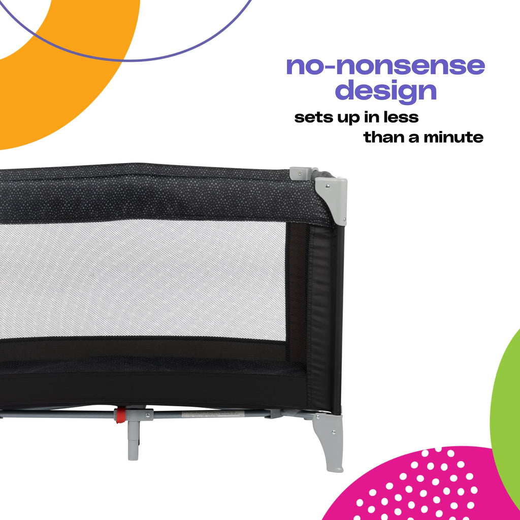 Cosco Kids Funsport Portable Compact Baby Play Yard with Carry Bag, Noir Dot