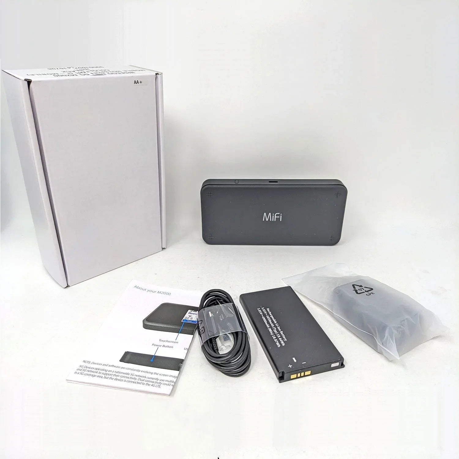 Pre-Owned Inseego MiFi M2000 5G and 4G LTE Hotspot WiFi 6 Technology For T-Mobile - Black (Like New)