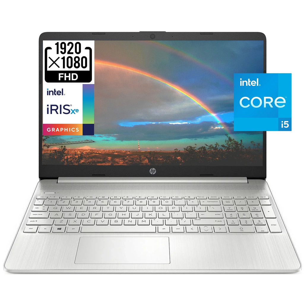 HP 15 15.6" Full HD Business Laptop Computer, Intel 4-core i5-1135G7, 16GB RAM, 512GB PCIe SSD, Iris Xe Graphic, Wi-Fi 6, BT 4.2, Natural Silver, Windows 11 Home