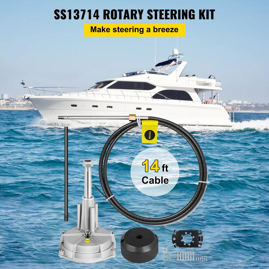 VEVOR Watercraft Steering Cable 14' Outboard Rotary Steering Kit