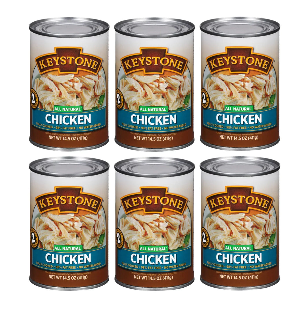 (12 Pack) Keystone All Natural Chicken 14.5 oz Can Emergency Survival Food For Camping Hiking and Backpacking Ready to Eat- Pack of 12 Cans