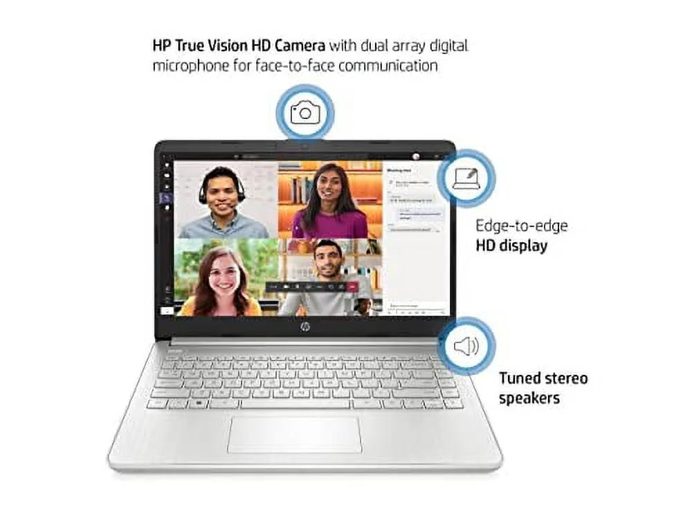 HP 2023 Newest 14 Laptop, 14" Display, Intel Core i5 1135G7 Processor, 32GB RAM, 1TB SSD, Intel Iris Xe Graphics, Bluetooth, Webcam, HDMI, Windows 11 Home, Natural Silver