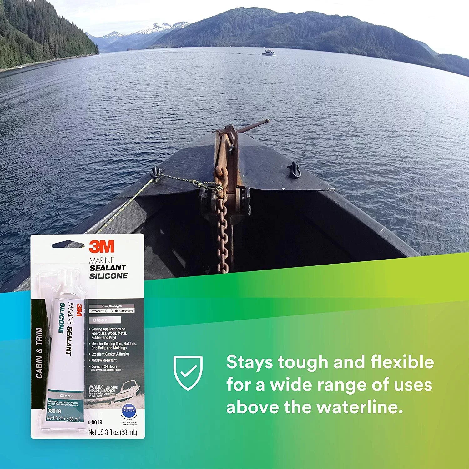 3M Marine Grade Silicone Sealant 08019 For Ship and RVs Clear 3 Ounces