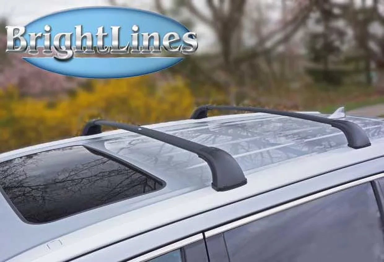 BRIGHTLINES Roof Rack Crossbars Replacement For Toyota Highlander XLE Limited SE Limited Platinum 2014-2019, a Set of 2pcs, Black Aluminum Top Cargo Rack